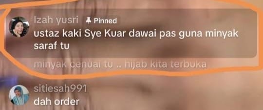 Komen pelanggan semasa LIVE