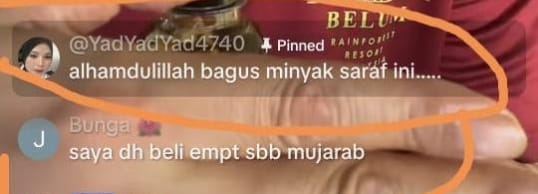 Komen pelanggan semasa LIVE